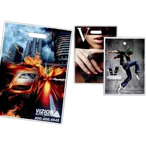 7 1/2" X 9" - Low Minimum, Low Density Polyethylene Plastic Full Color Grab Bag, 2 Side Printing