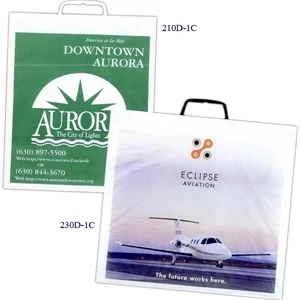 12" X 14" - Custom Printed Molded Snap Rigid Finger Grip Handle Plastic Bag