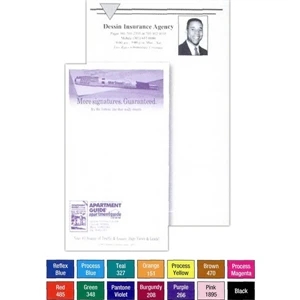 25 - Sheet Note Pad. - Custom Printed 4 1/4" X 11" Note Pad Of 15 Lb. Bond
