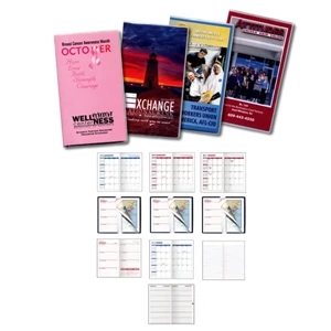 Full Color Digital Weekly 2-color Pocket Planner With Full Color 8 Page Map
