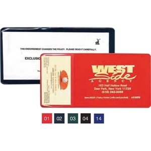 Standard Copy Guard Vinyl Policy Holder With Extra Pocket, Opens On Short Side