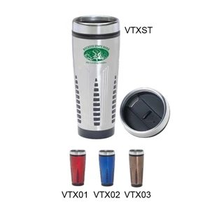 Vortex - Stainless Steel - Stainless Steel Outer Shell, Black Plastic Liner Tumbler, 16 Oz