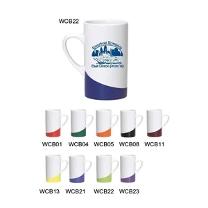 Swoosh - Maroon - Ceramic White Mug With Colored Stripe On Bottom, 16 Oz
