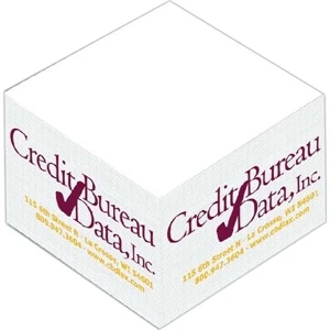350 Sheet Note Pad - Non-adhesive Memo Note Cube. Standard Stock: 60 Lb. Titanium White
