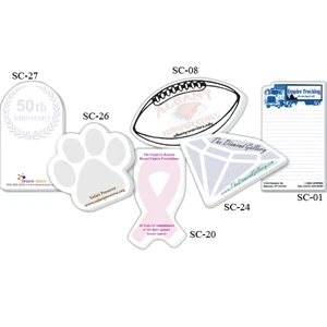 Flag Ribbon - Ribbon Shape Die Cut Scratch Pad With 50 Sheets, 4" X 7", Padded On 4" Side