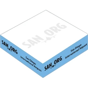 Non-adhesive Note Cube, Free Sheet Imprint And 1-3 Color Sides, 3 3/8"x3 3/8"x1 1/4"