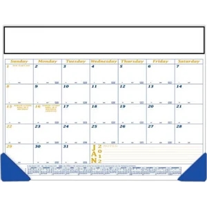 Small Ruled Lines On Lower Right - 12 Month Desk Calendar, 21 3/4" X 16 3/4"