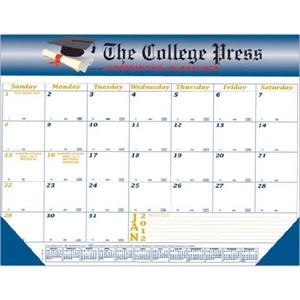 Desk Pad Calendar With Vinyl Header, Two Corners And Chipboard Backing, 22" X 17"