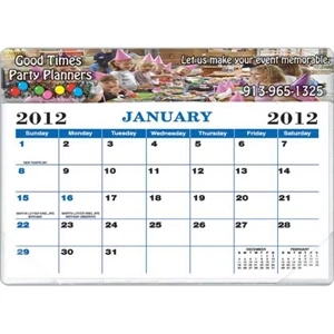 Black And Blue Calendar Colors - Desk Calendar Pad With Full Color Vinyl Header And Backing 11 1/2" X 8 3/4"