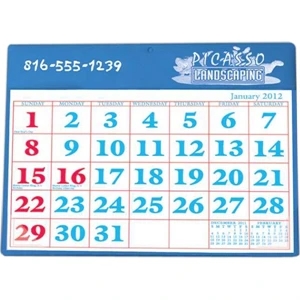 Blue And Red Calendar Colors - Desk Calendar Pad With Vinyl Header And Backing, 11 1/2" X 8 3/4"