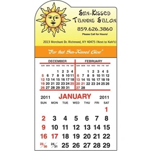 Spider Tac - Left Arch Shape - Repositionable Adhesive Header 12 Month Tear-off Calendar Pad
