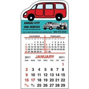 Spider Tac - Van Shape - Repositionable Adhesive Header 12 Month Tear-off Calendar Pad