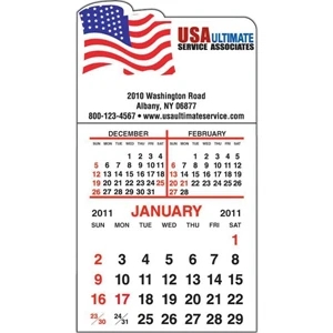 Spider Tac - Flag Shape - Repositionable Adhesive Header 12 Month Tear-off Calendar Pad