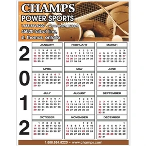8 1/2" X 11" - Calendar Card With Full Color Imprint And Clear Coated On One Side