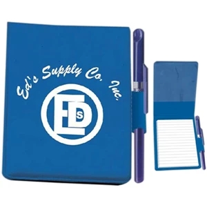 Pocket Size Vinyl Note Pad, Includes A 40 Sheet Non-adhesive Pad With Blue Pen