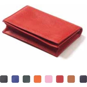 Slim Leather Id Wallet With Main Gusseted Pockets And Full Size Pocket On Back
