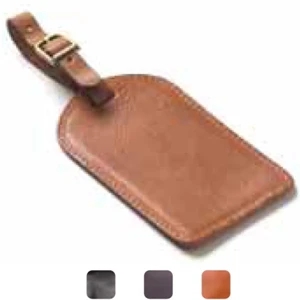 Rectangle - Leather Luggage Tag With Privacy Flap And Easy Insert Slot For Business Cards