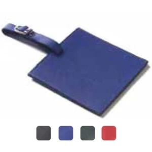 Square, Colored Leather, Oversized Luggage Tag With Large Decorating Area