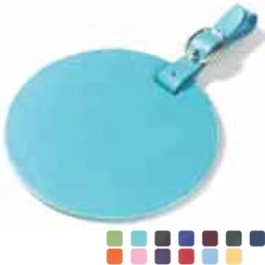 Clava(r) - Round, Colored Leather, Oversized Luggage Tag With Large Decorating Area
