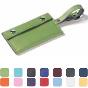 Clava(r) - Leather Luggage Tag With Wrap Around Detail Conceals Business Card Contact Info