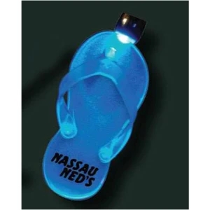 Blue Light-up Sandal Shape Acrylic Necklace With Blue Led, 60 Day Production