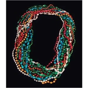 Stock Multicolor Assorted Style Non Flashing Mardi Gras Bead Necklace. Blank