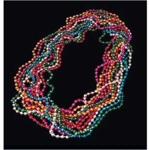 Stock 7mm Assorted Disco Ball Non Flashing Mardi Gras Bead Necklace. Blank