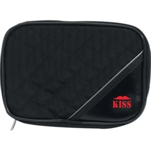 Designo - Designer Nylon Cosmetic Bag, Black With Contrasting Pvc Accent, Closeout