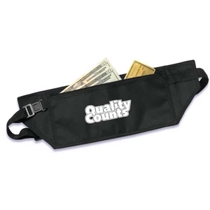 Secure Travel Waist Belt With Adjustable Waist Strap, Large Zippered Compartment