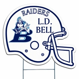 Football Helmet - Die Cut Yard Sign, Weather Resistant, 4mm Corrugated Vinyl