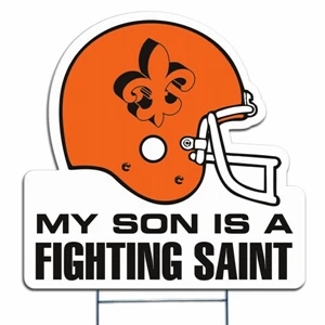 Football Helmet With Nameplate - Die Cut Yard Sign, Weather Resistant, 4mm Corrugated Vinyl