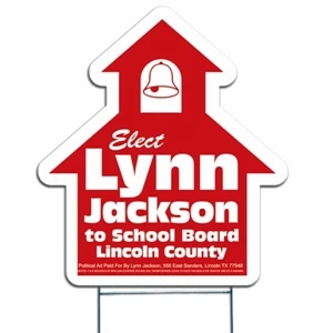 School House - Die Cut Yard Sign, Weather Resistant, 4mm Corrugated Vinyl