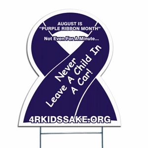 Awareness Ribbon - Die Cut Yard Sign, Weather Resistant, 4mm Corrugated Vinyl