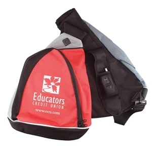 Monostrap Pack - Single Monostrap W 13-1/2" X 17-1/2" X 3" Backpack With Black And Gray Accents