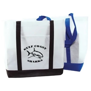 Non Woven Boat Tote With 3 3/4" Gusset, W 13 1/2" X 14". 5-day Quickship