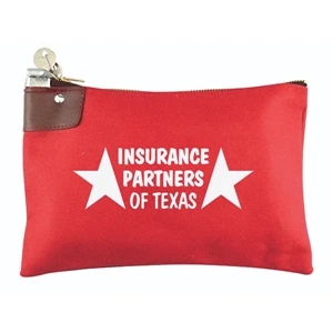 18 Oz. Duck Lock Bag With 2 Keys, Stitching To Match Fabric & Seamed Bottom