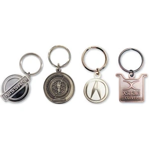 1 1/2" - Imported Brass Die Struck Key Chain With 32 Mm Split Ring, 2mm Thickness