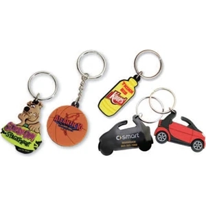1 1/2" X 1 1/2" - Imported Soft And Flexible 2d Pvc Key Chain With 30 Mm Split Ring