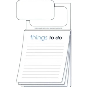 "things To Do" Pad - Magnetic Scratch Pad With 50 Sheets And Magnetic Business Card