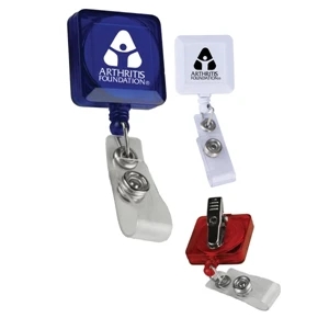 Badge Holder With Swivel Alligator Clip On Reverse Side And 35" Retractable Cord