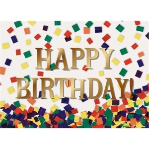 Happy Birthday With Confetti - Everyday Birthday Greeting Card With Stock Sentiment Inside