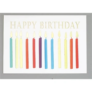 Happy Birthday With Candles - Everyday Birthday Greeting Card With Stock Sentiment Inside