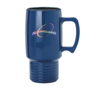 Opaque Blue - Bpa Free 17 Oz. Travel Mug With Extra Thick Shell And Press In Lid