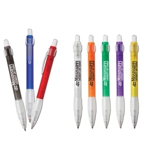 Orb-it Designer Series - Plunger-action Plastic Retractable Ballpoint Pen With Translucent Comfort Grip