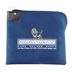 Nyloglo Lock Bag With Brass Zipper, Swing Lock And 2 Keys, W 10 1/2" X 9"