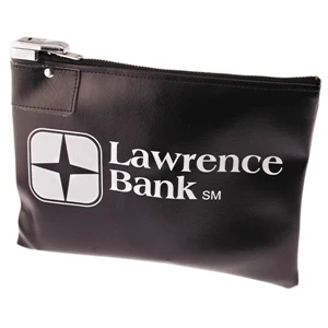 Lock Bag With 2 Keys, Vinyl, W 10 1/2" X 7", With Brass Zipper And Swing Lock