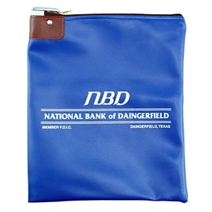 Tex-o-leather Bag With Black Brass Zipper, Swing Lock & 2 Keys, W 10 1/2" X 12"