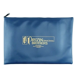 Zippered W 16" X 10 1/2" Tex-o-leather Vinyl Portfolio With Seamed Bottom