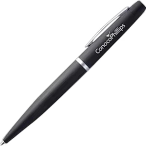Aspen - Black - Ballpoint Twist Action Aluminum Metal Pen With Refillable Parker-type Ink Cartridge