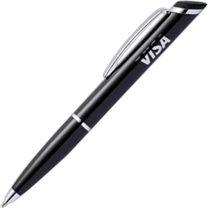Breckenridge - Black - Twist Action Ballpoint Pen With Slant Top And Gloss Finish